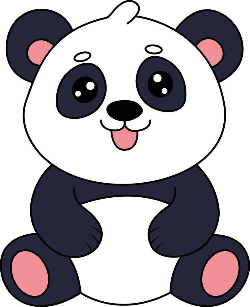 Relaxing Panda Clipart vector