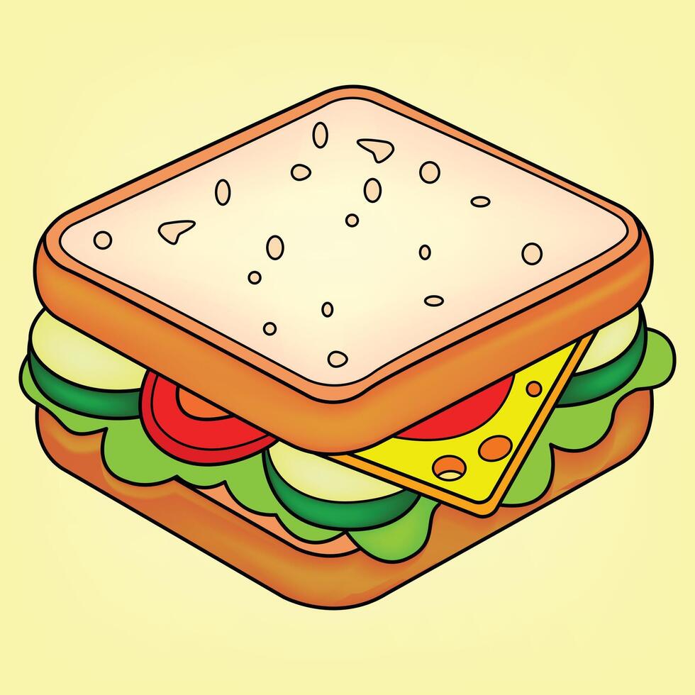 Beautiful Sandwich Clipart vector