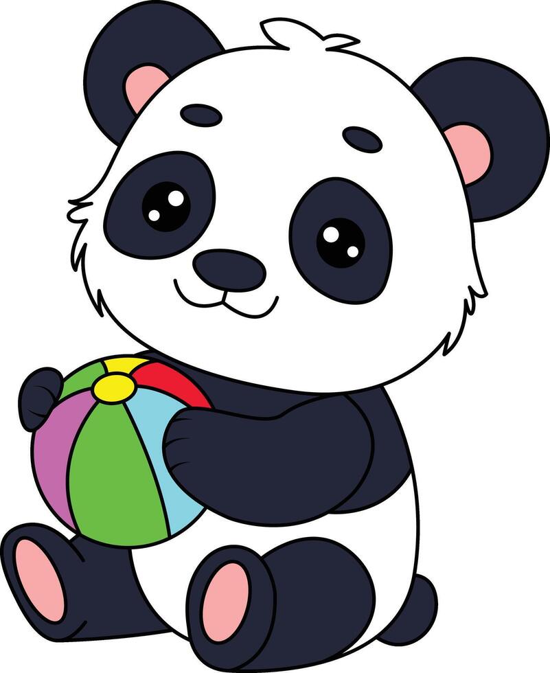 Simple Panda Clipart vector