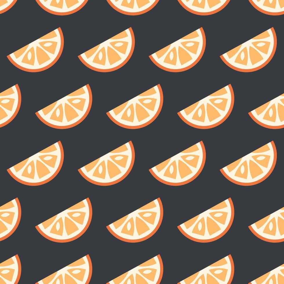 Tropical orange slices seamless pattern. Perfect background print for banner, card, textile, fabric, paper, sale. Hand drawn illustration. vector