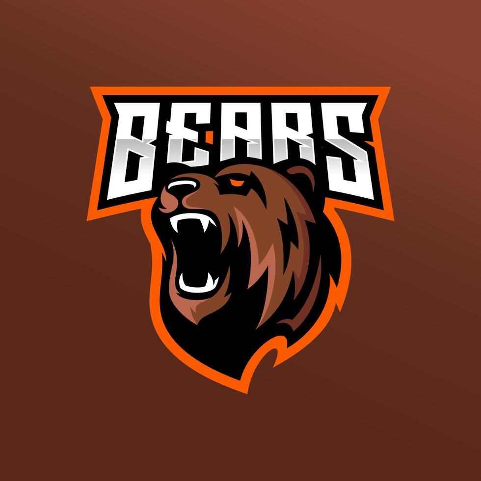 roaring bear logo vector
