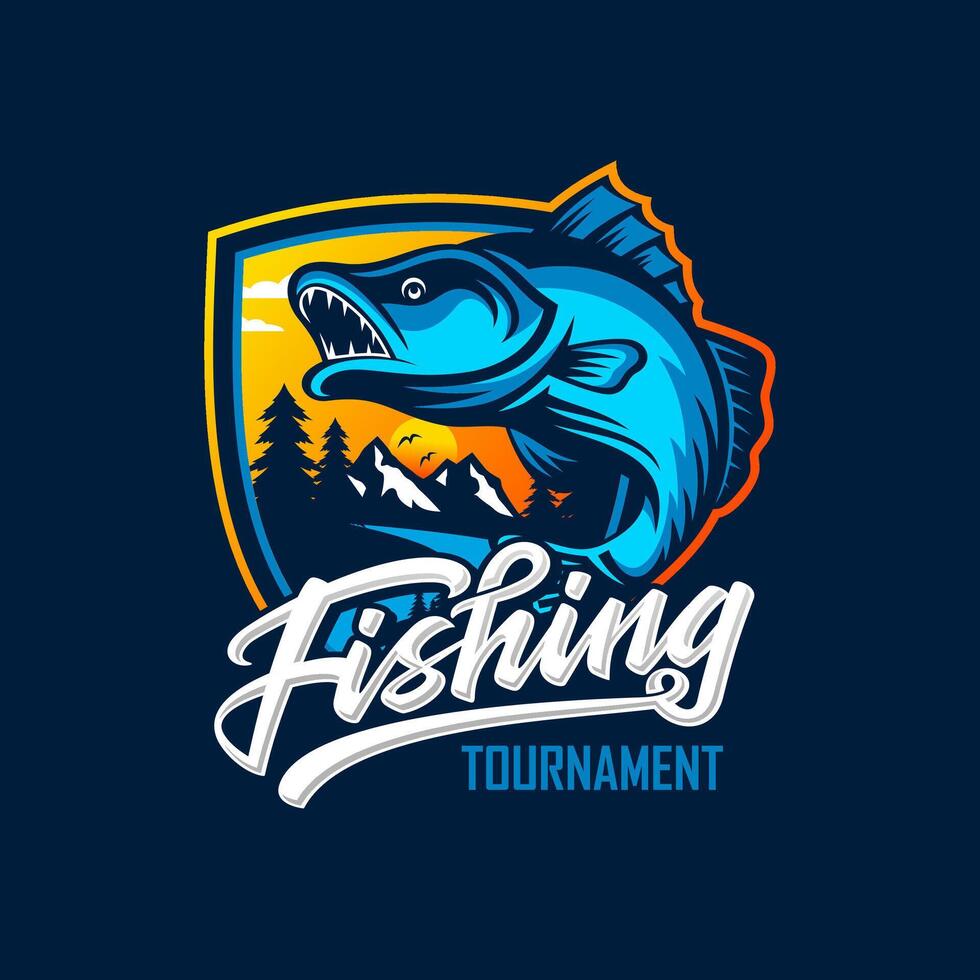 fishing tournament hobby club vector