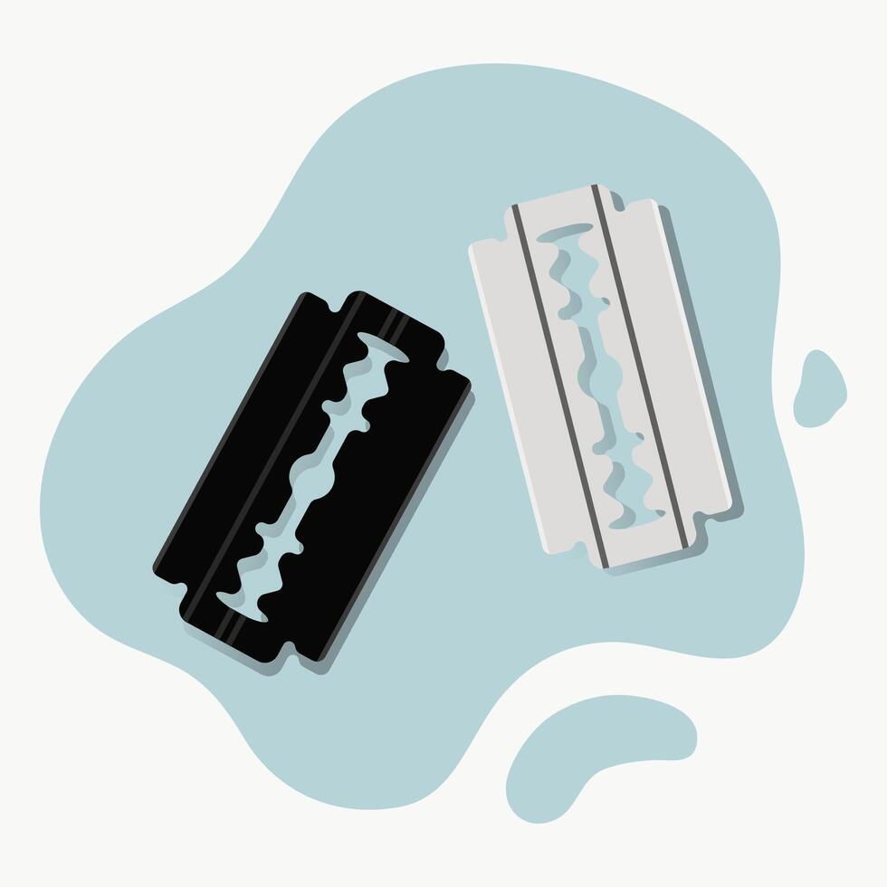 Black and silver razor blade vector