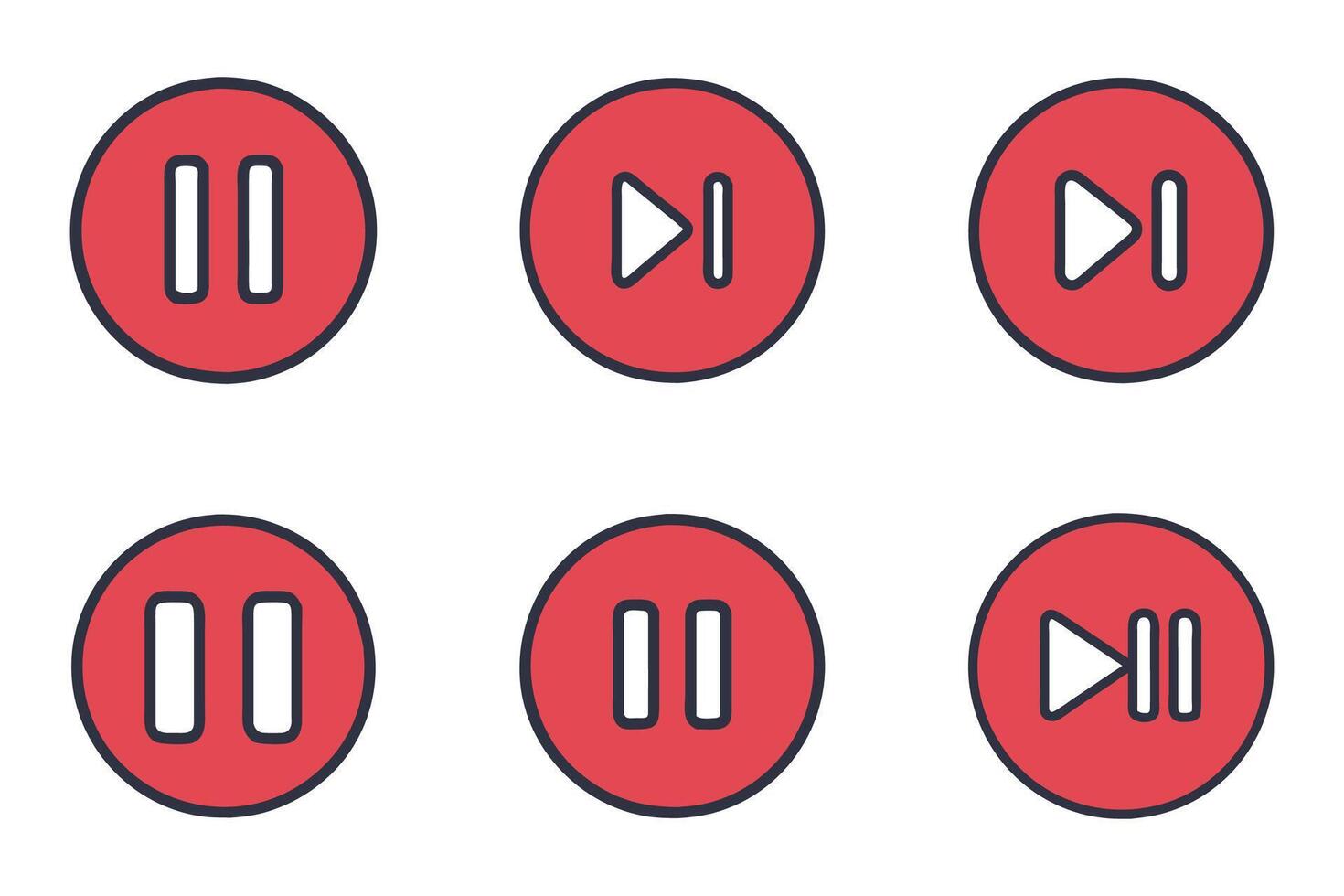 Flat Pause Silhouette Icon Design vector