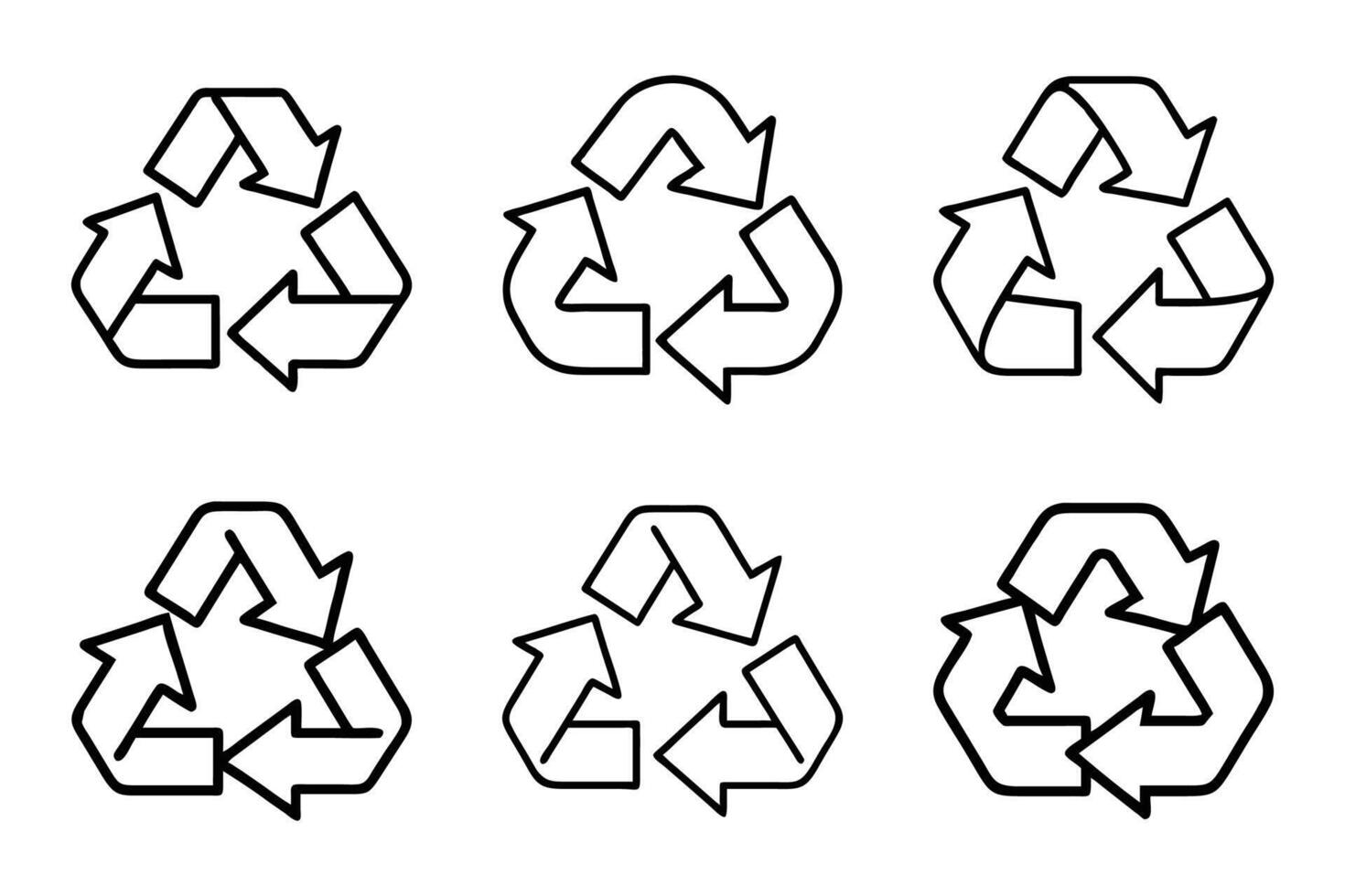 Recycle Silhouette Icons in Modern Outline vector