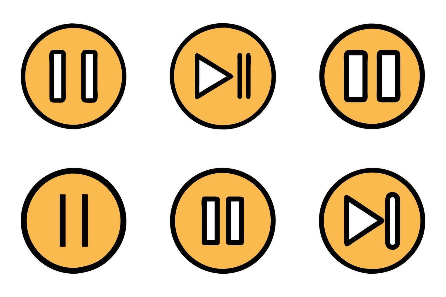 Pause Silhouette Icons in Modern Outline vector