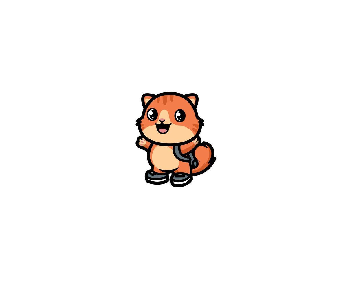 the cat is ready to go on an adventure vector