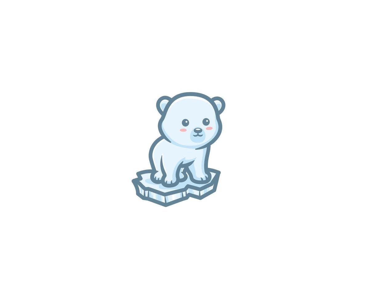 Polar bear is at the pole vector