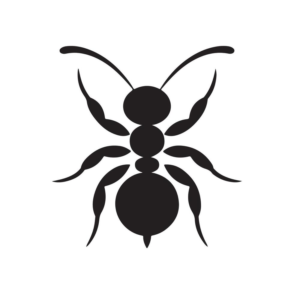 Stylized Black Silhouette of an Ant vector