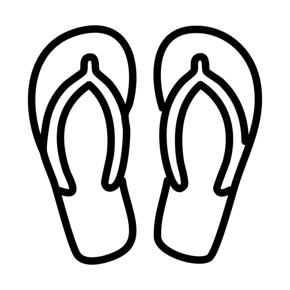flip flops sandals summer icon illustration design line style vector