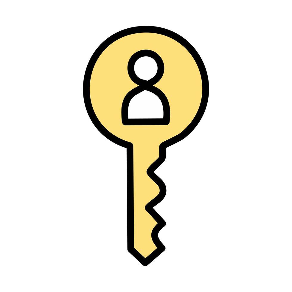 Key icon isolated on white background for your web and mobile app design, Key with person profile logo concept vector