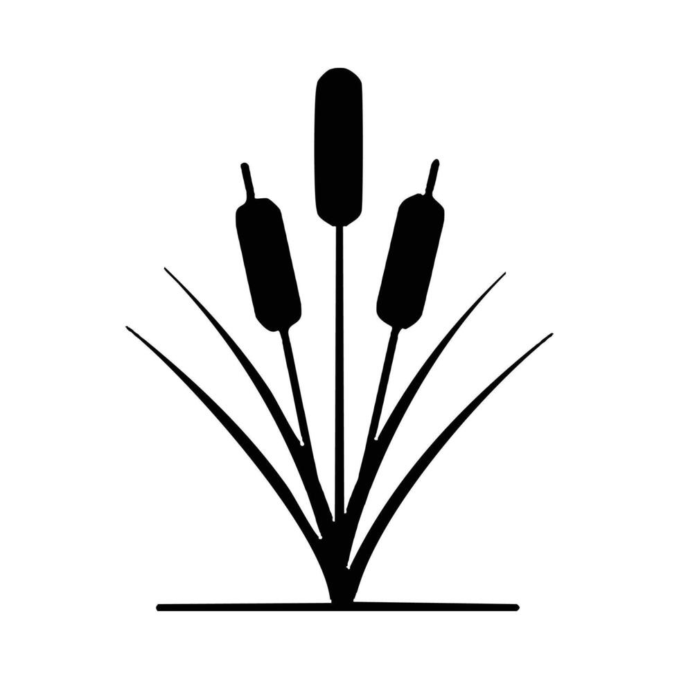 cute reed plant silhouette style icon illustartion design vector