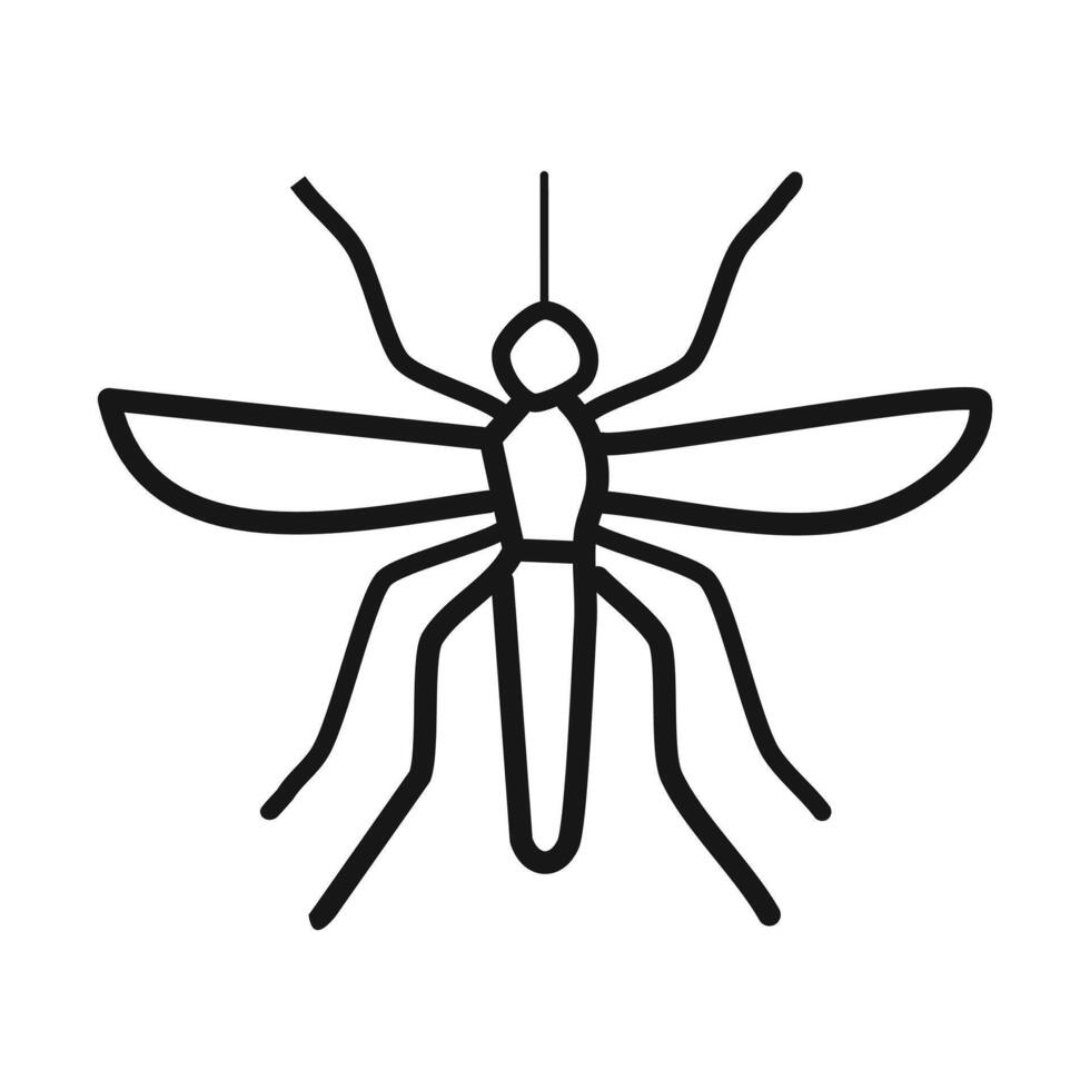 Outline mosquito icon isolated on white background vector
