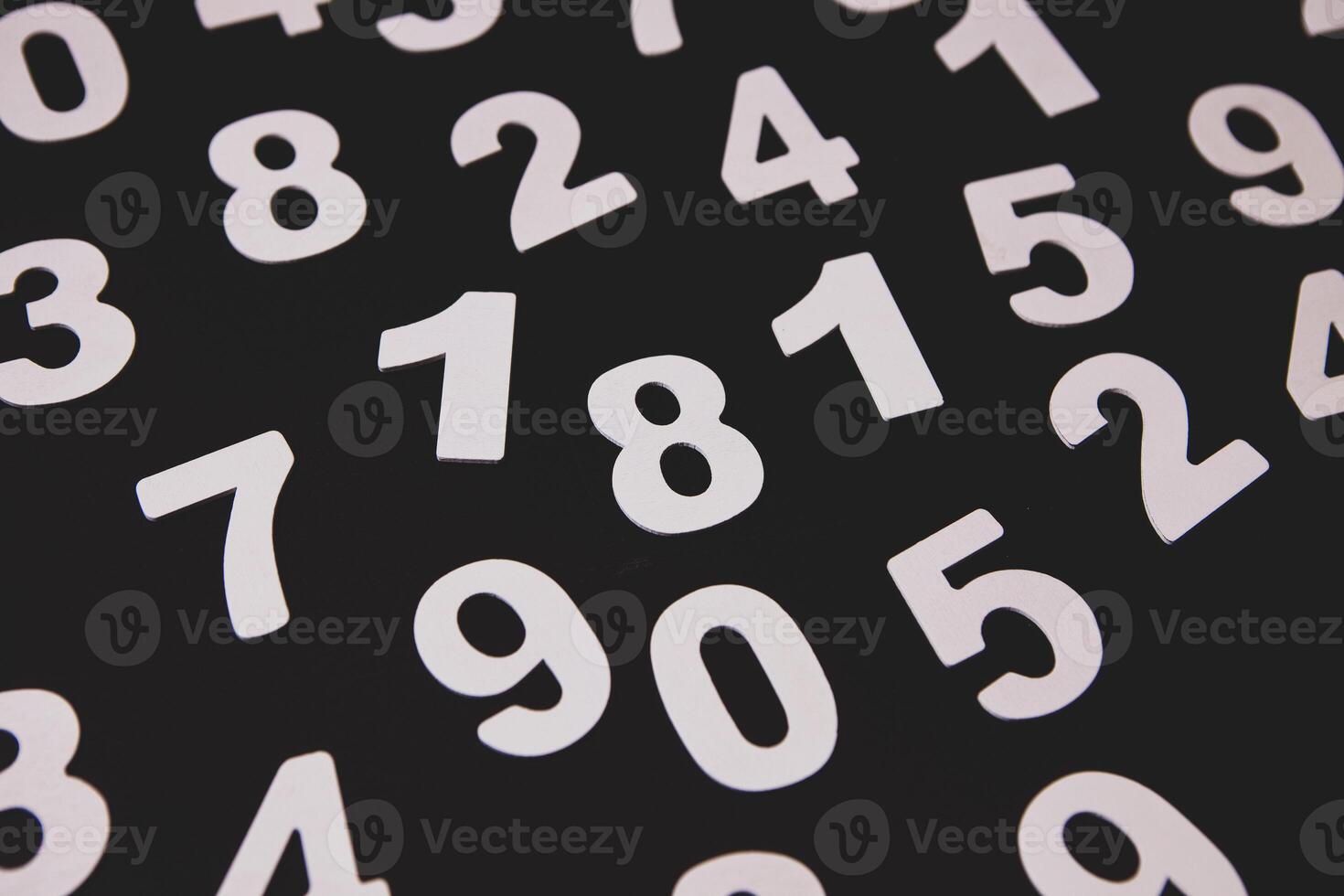 Minimalistic Black and White Numbers Pattern. photo