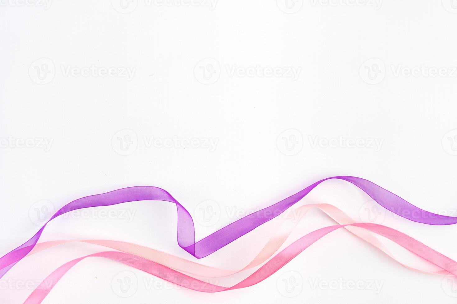 purple magenta pink ribbon isolated cut out white valentine romantic background empty space photo