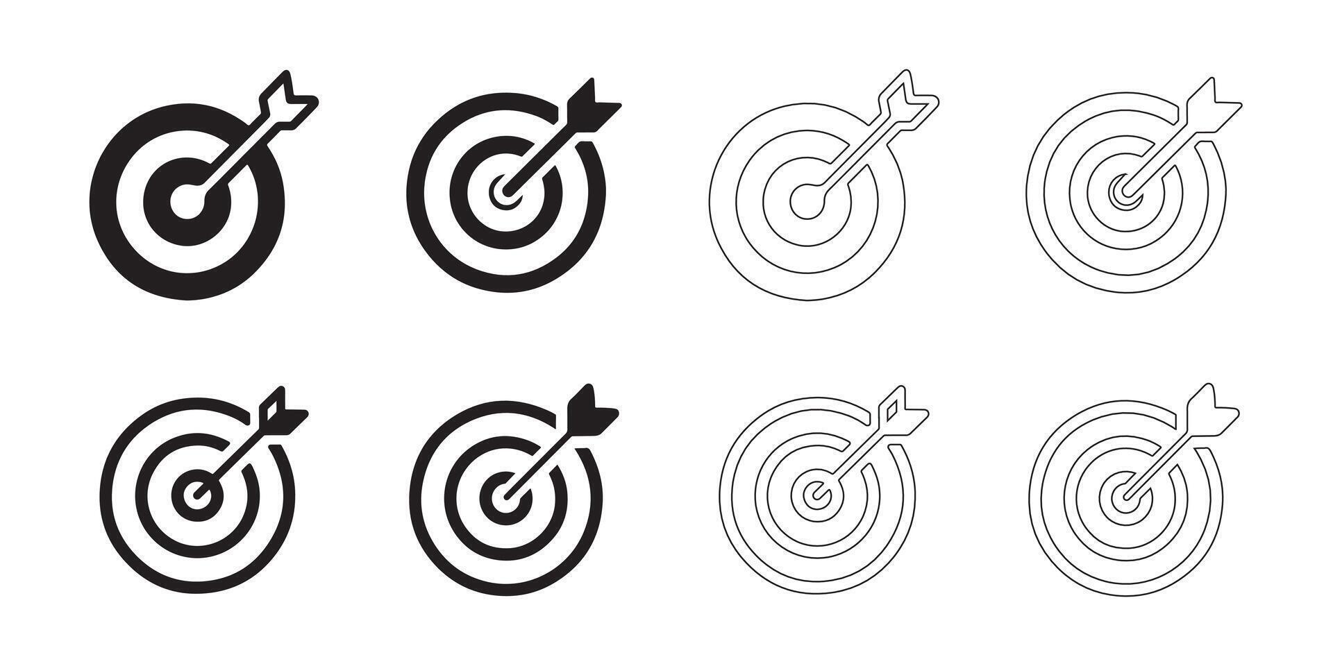 Minimalist Target with Arrow Icons Collection vector