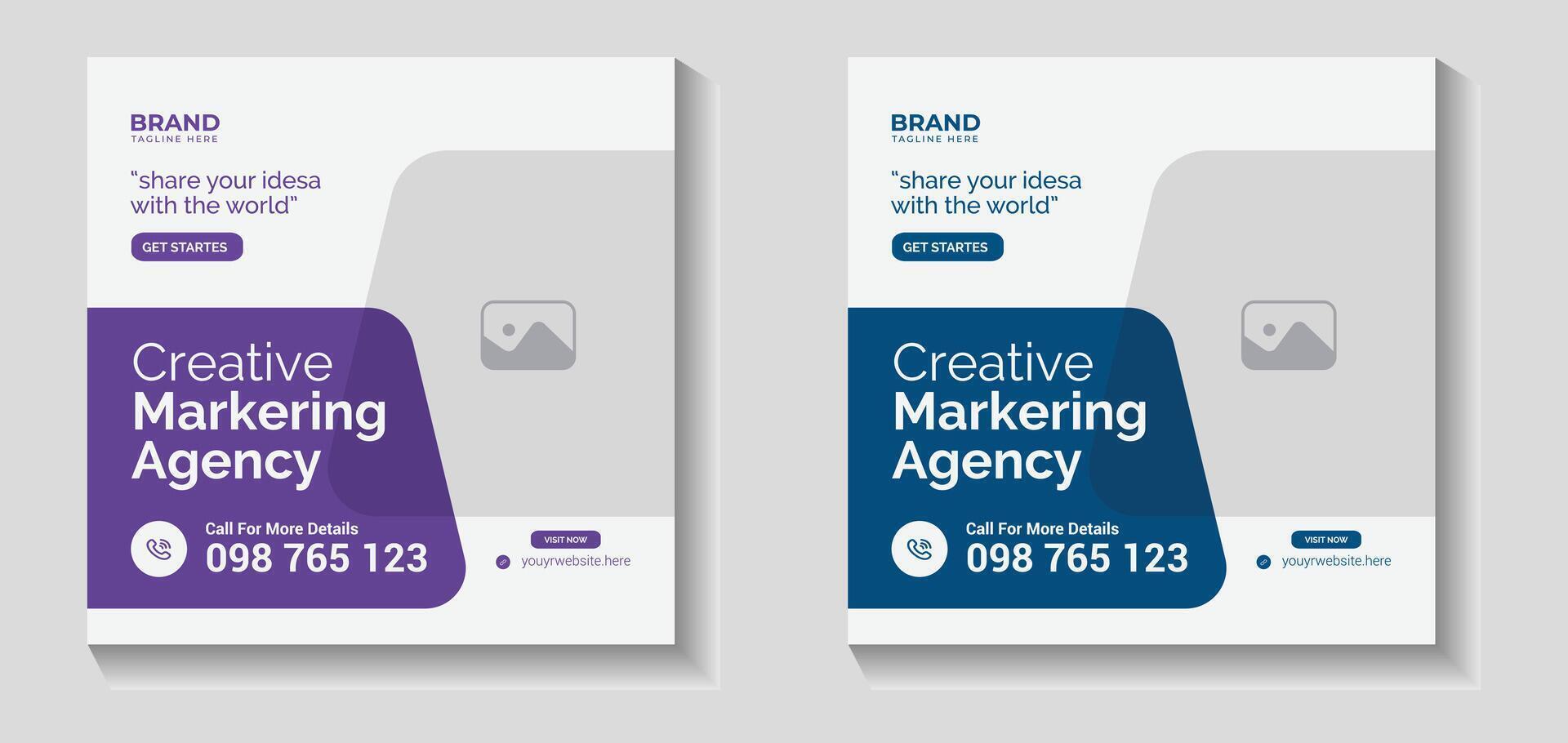 Digital business marketing social media post template, social media post template set, Corporate Social Media Post Design vector