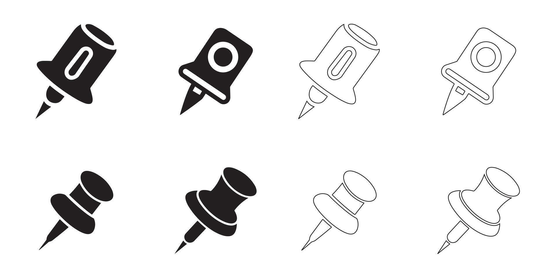 Minimalist Pushpin Icons Collection vector