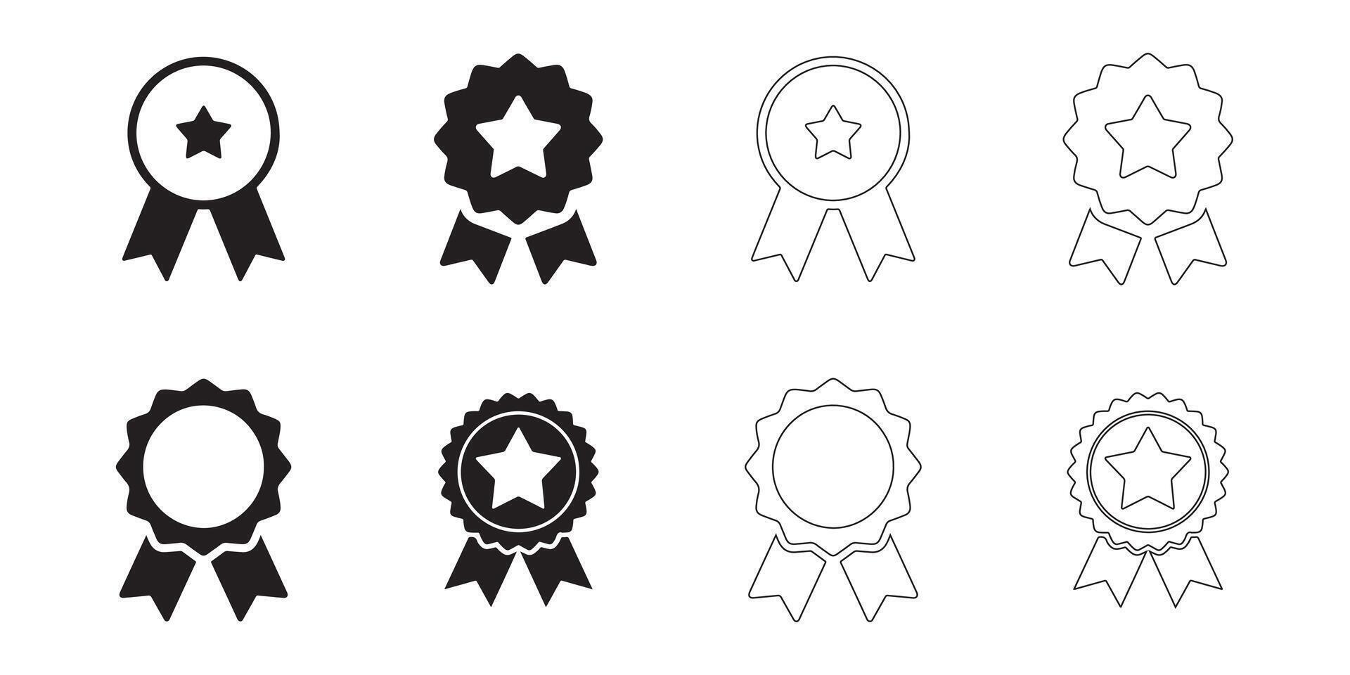 Award Ribbon Icon Set with Clean Lines vector