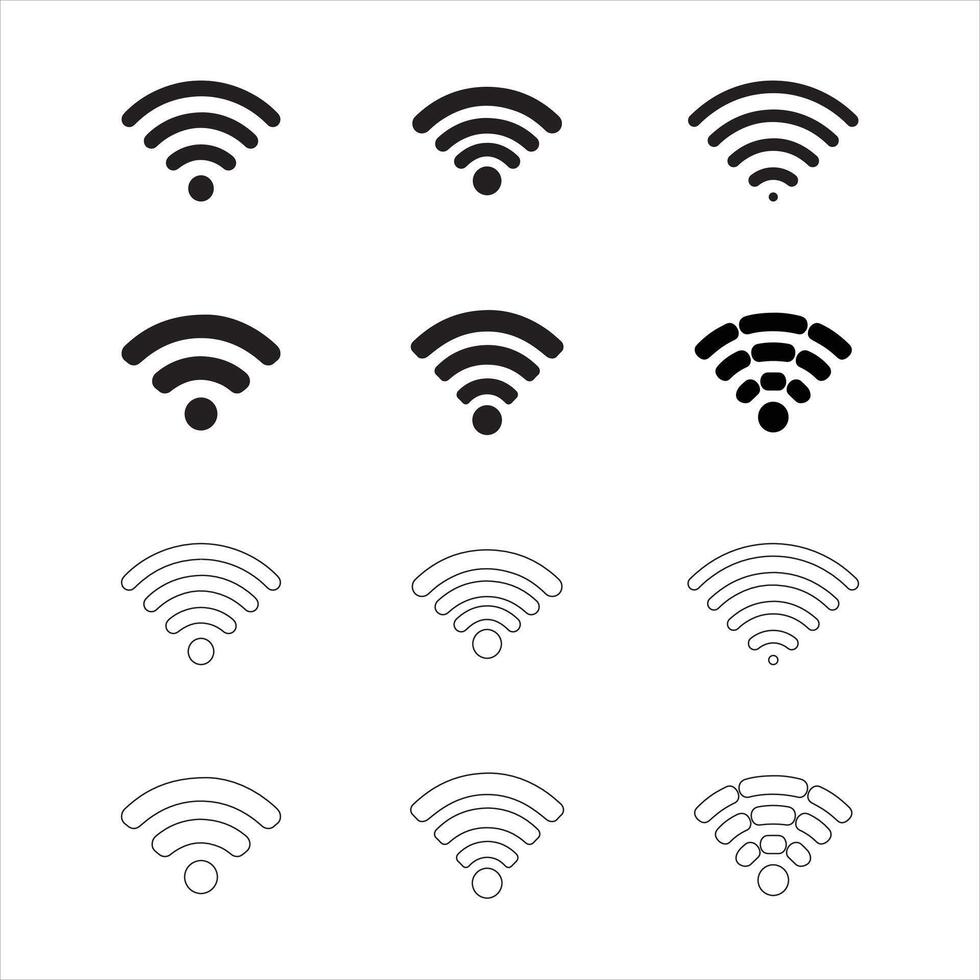 Wi-Fi signal icons set vector