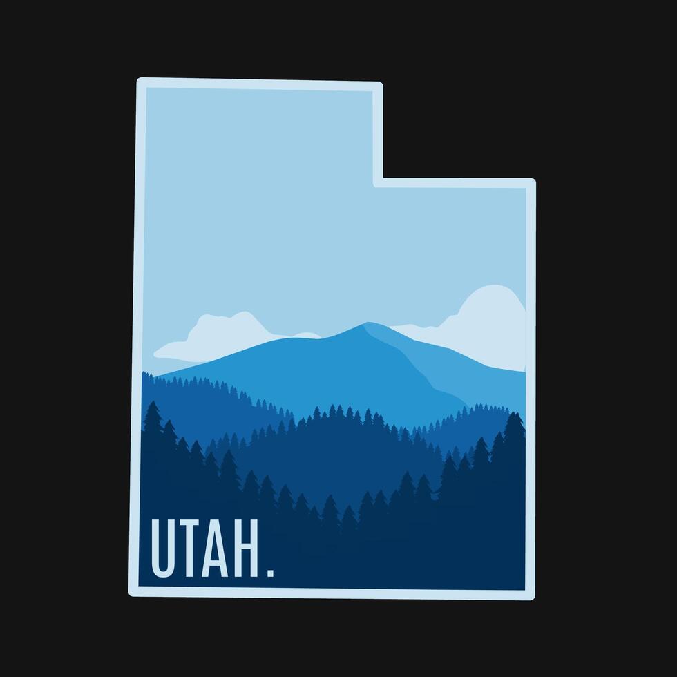 Utah Mountain National Park is Perfect for Print, Apparel, etc vector