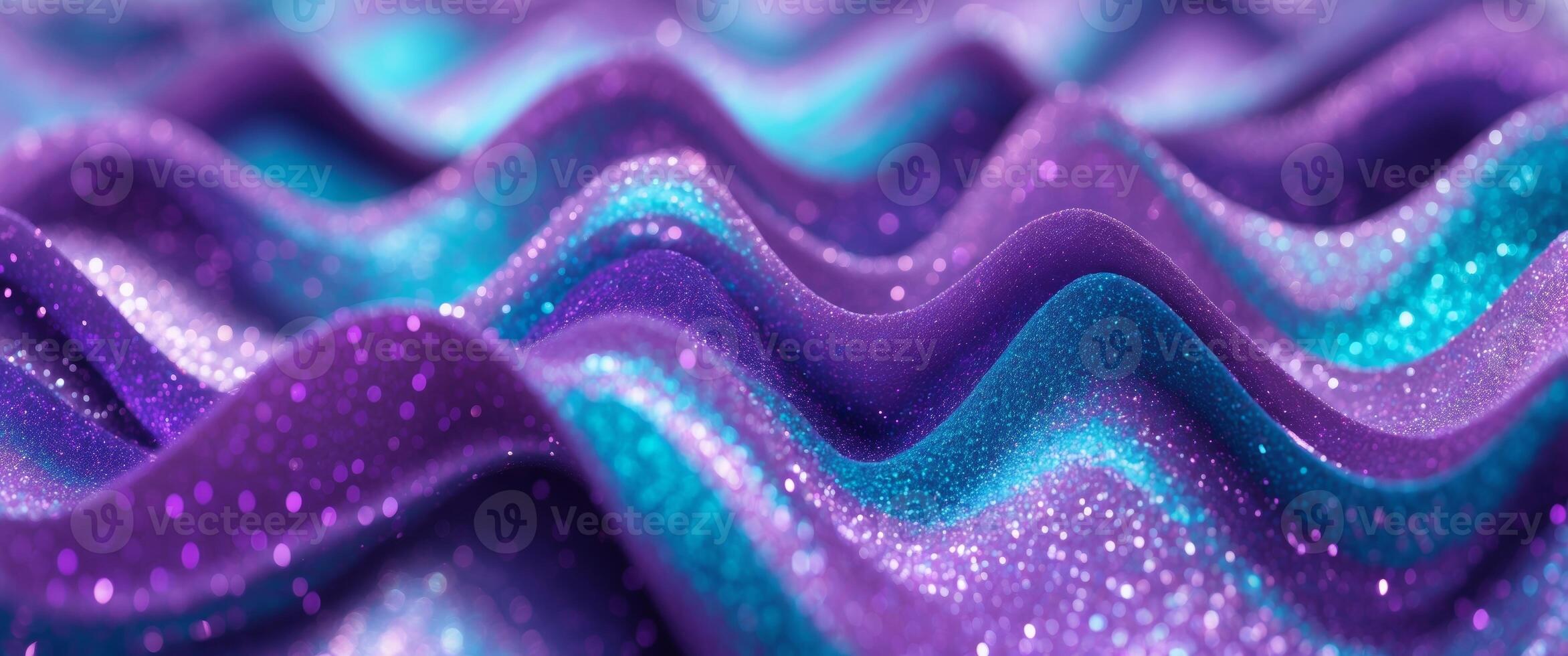 Abstract Purple Blue Glitter Wave Background. photo