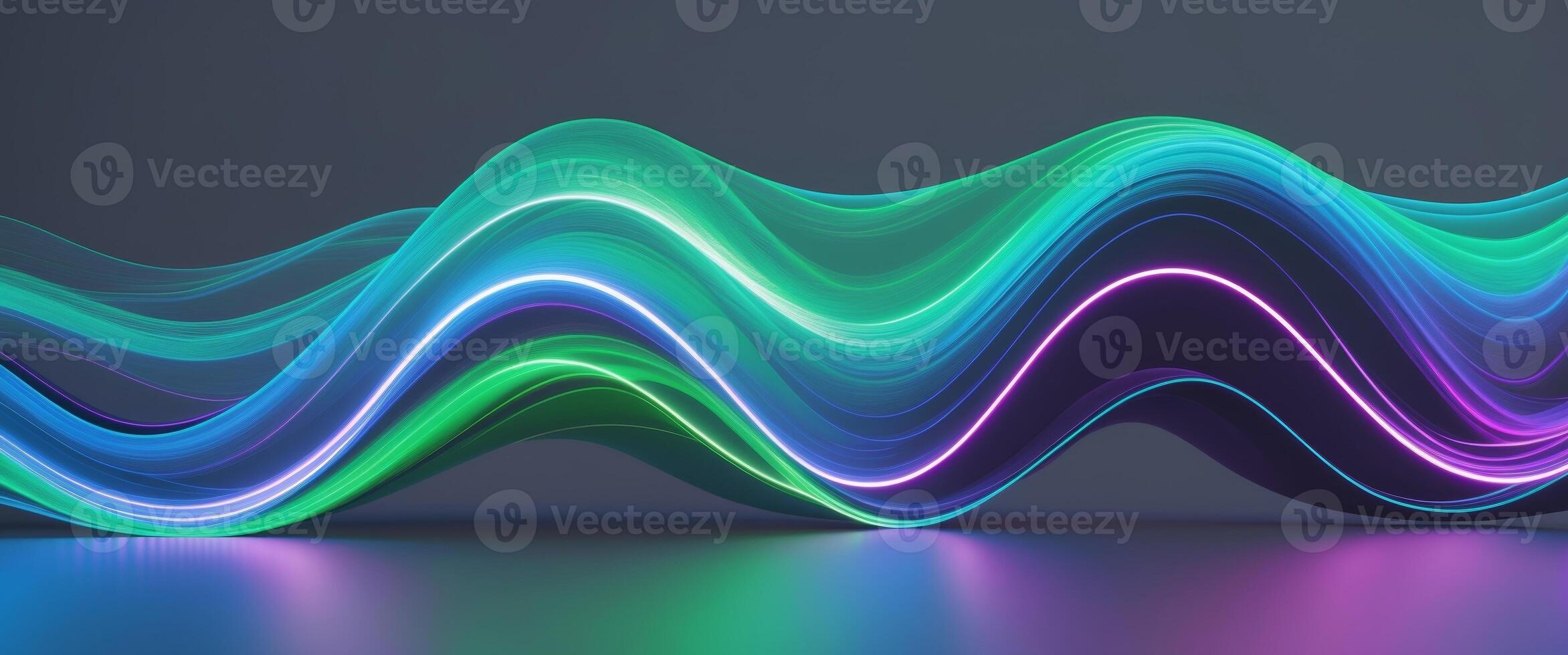 Abstract Digital Art Neon Color Wave Fluid Motion Background Technology Concept. photo