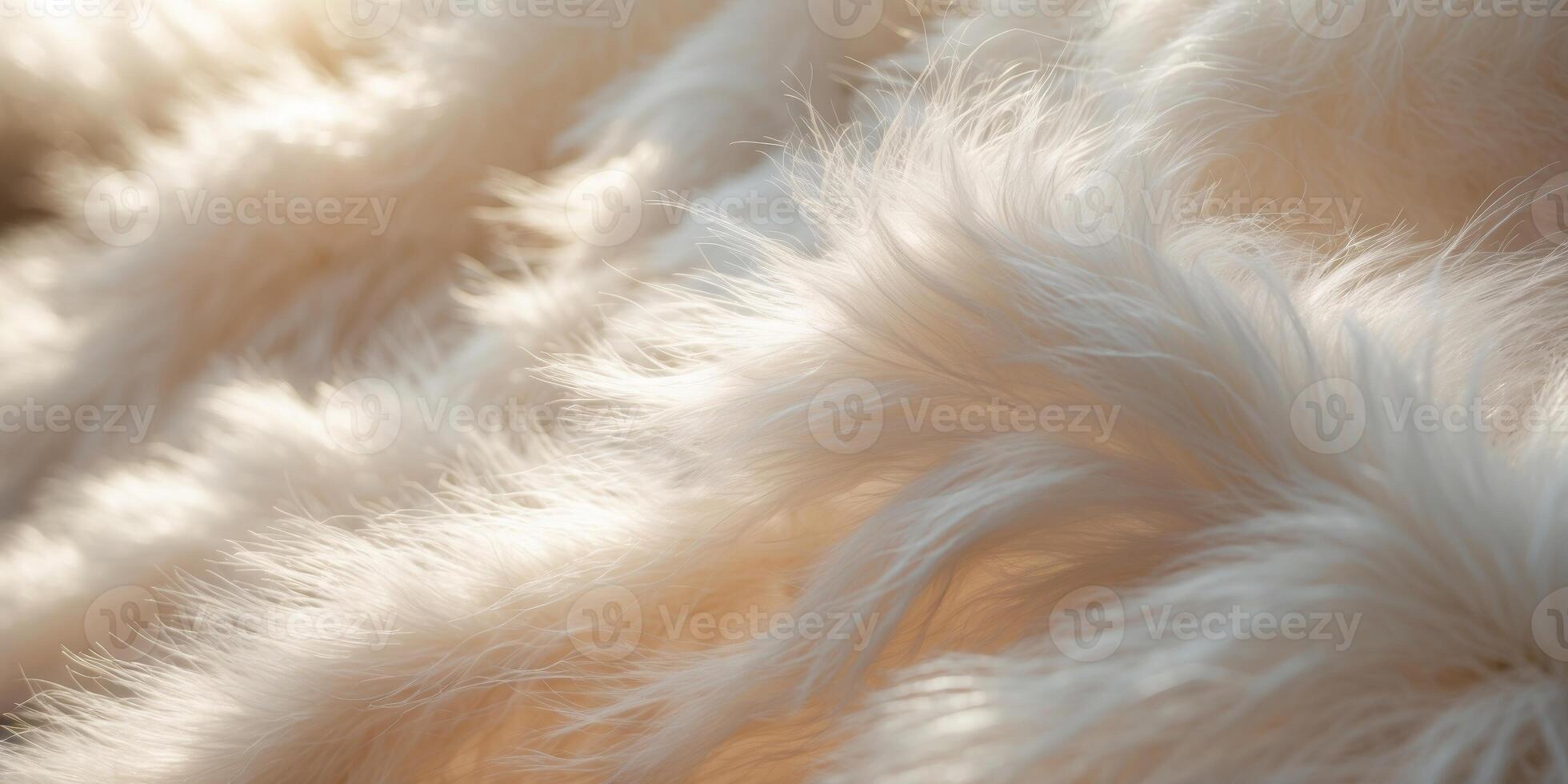 Soft fluffy white fur texture with natural light and shadows. photo