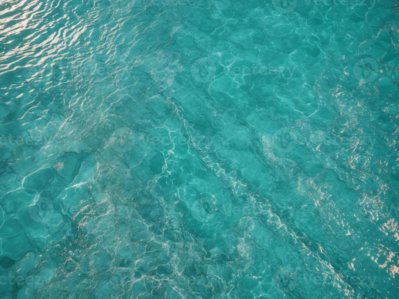 Aerial view of a turquoise water surface texture in a flat lay shot from a top down perspective in a close up. photo