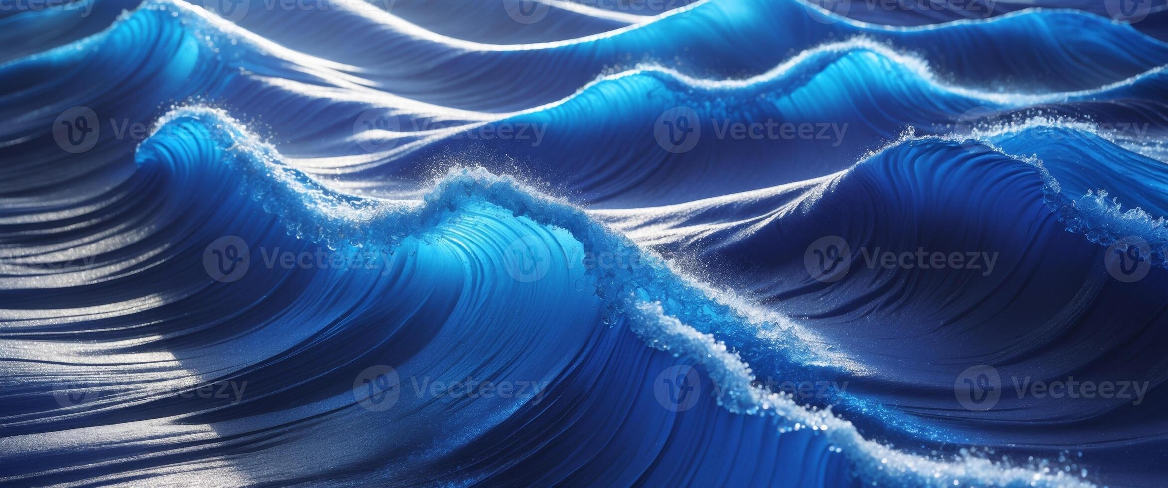 Vibrant Sapphire Waves on Textured Surface with Brilliant Colors photo