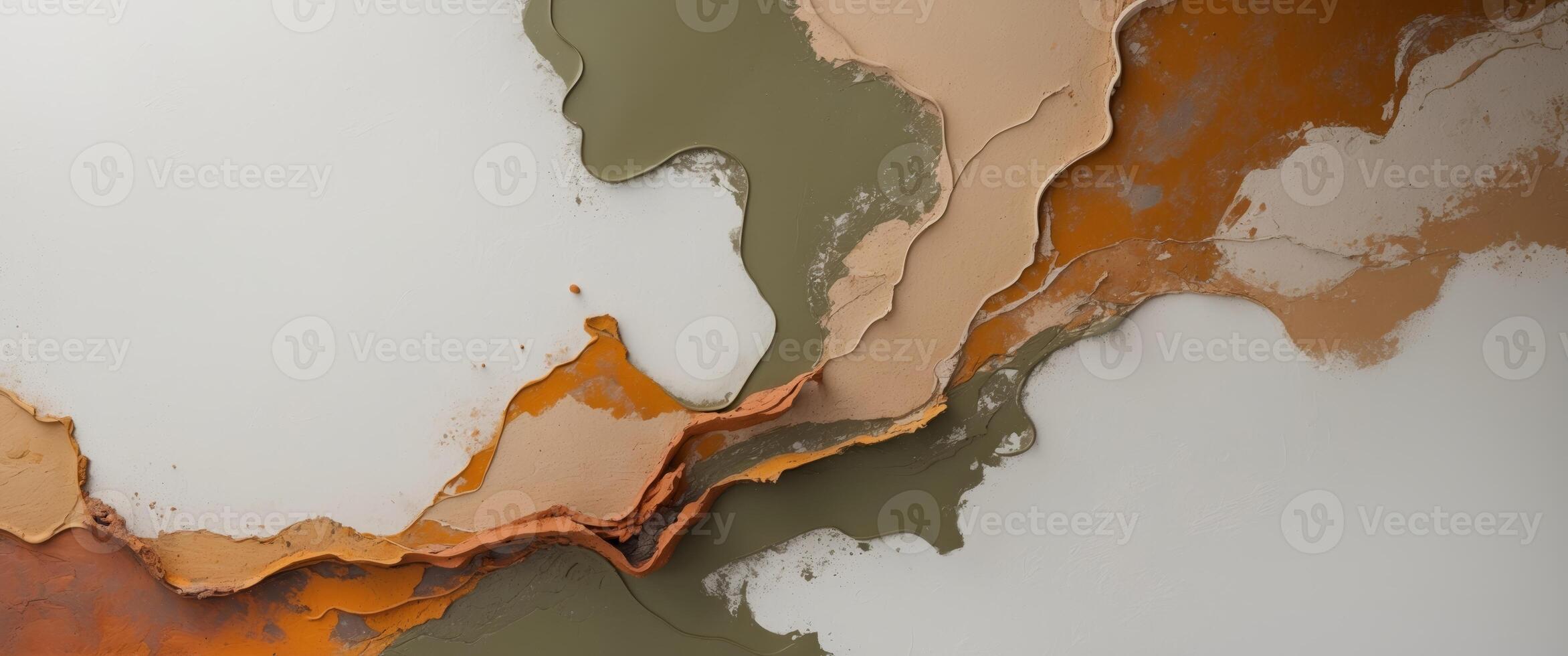 Abstract Expressionist Artwork with Earthy Tones and Vibrant Texture. photo