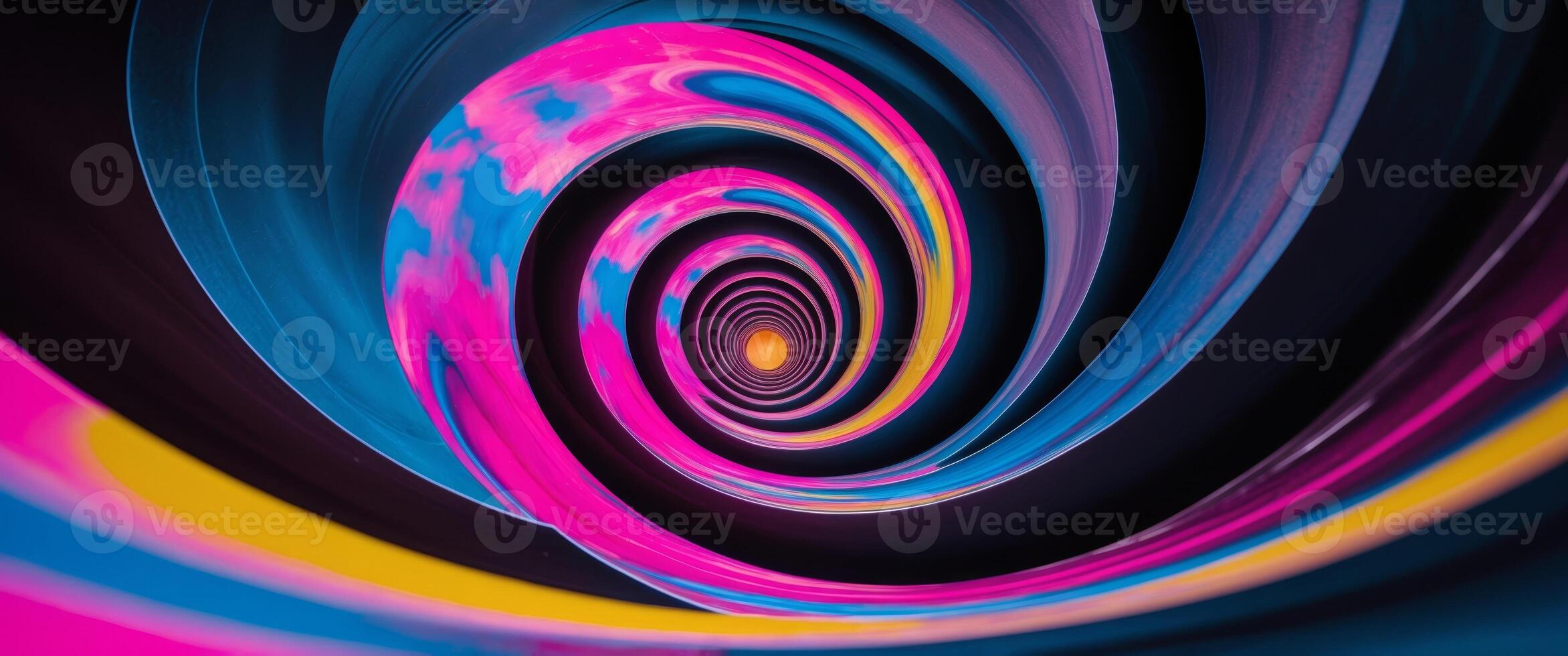 Colorful Abstract Spiral Design on a Dark Background photo