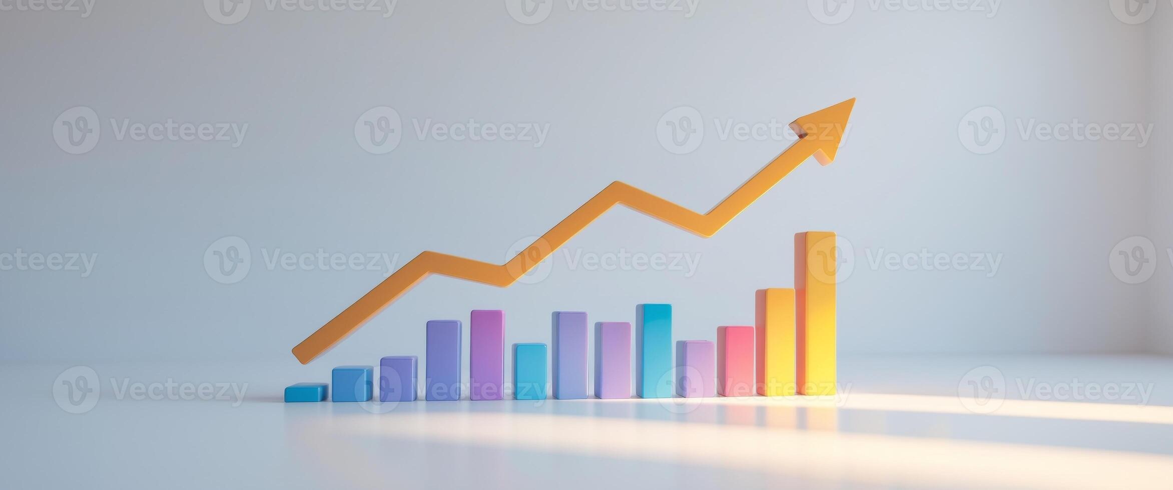 Vibrant Upward Climbing Graph Symbolizing Strategic Business Data Growth. photo