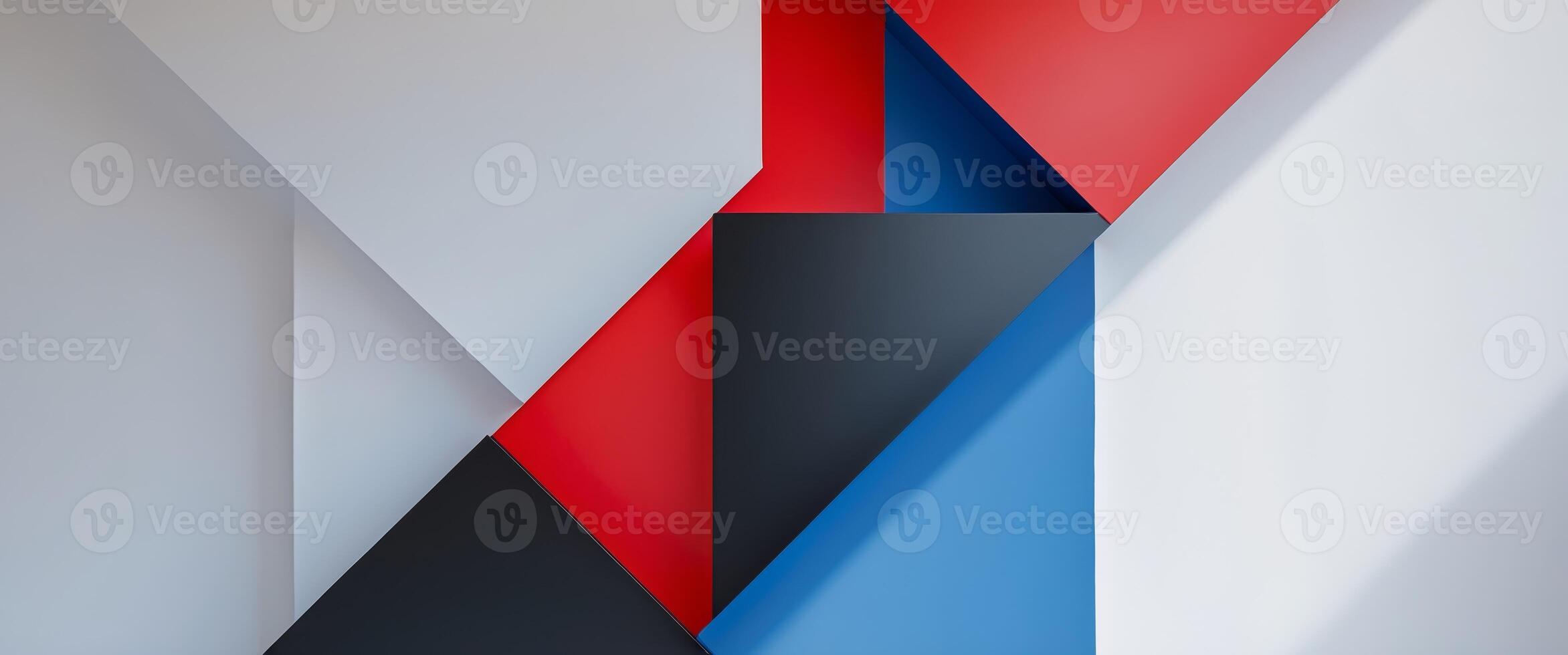 Abstract Geometric Shapes in Red White Black and Blue. photo
