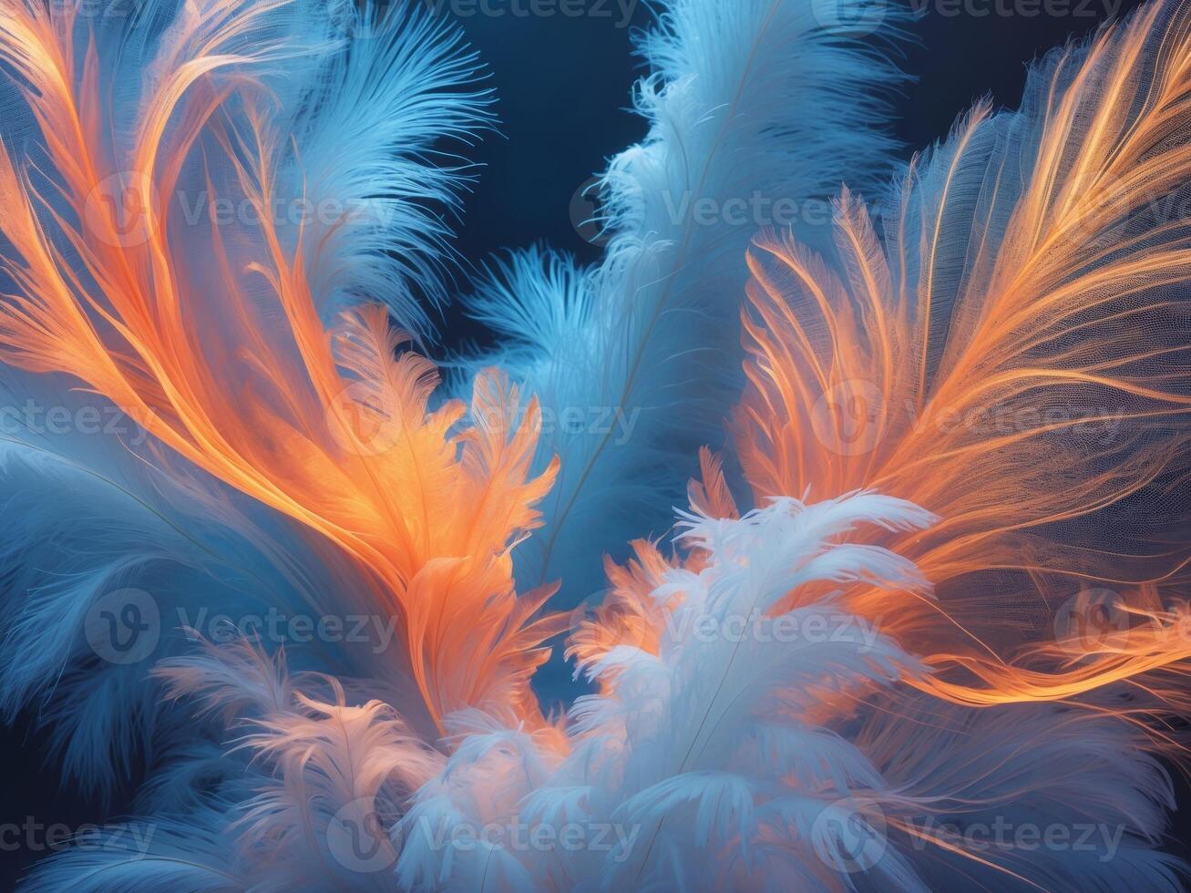 Abstract Image of Translucent Material with Blue and Orange Hues. photo