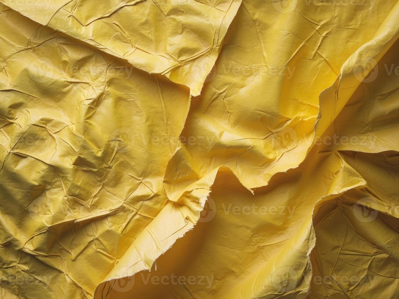 Textured Yellow Paper Background with Creases and Wrinkles. photo