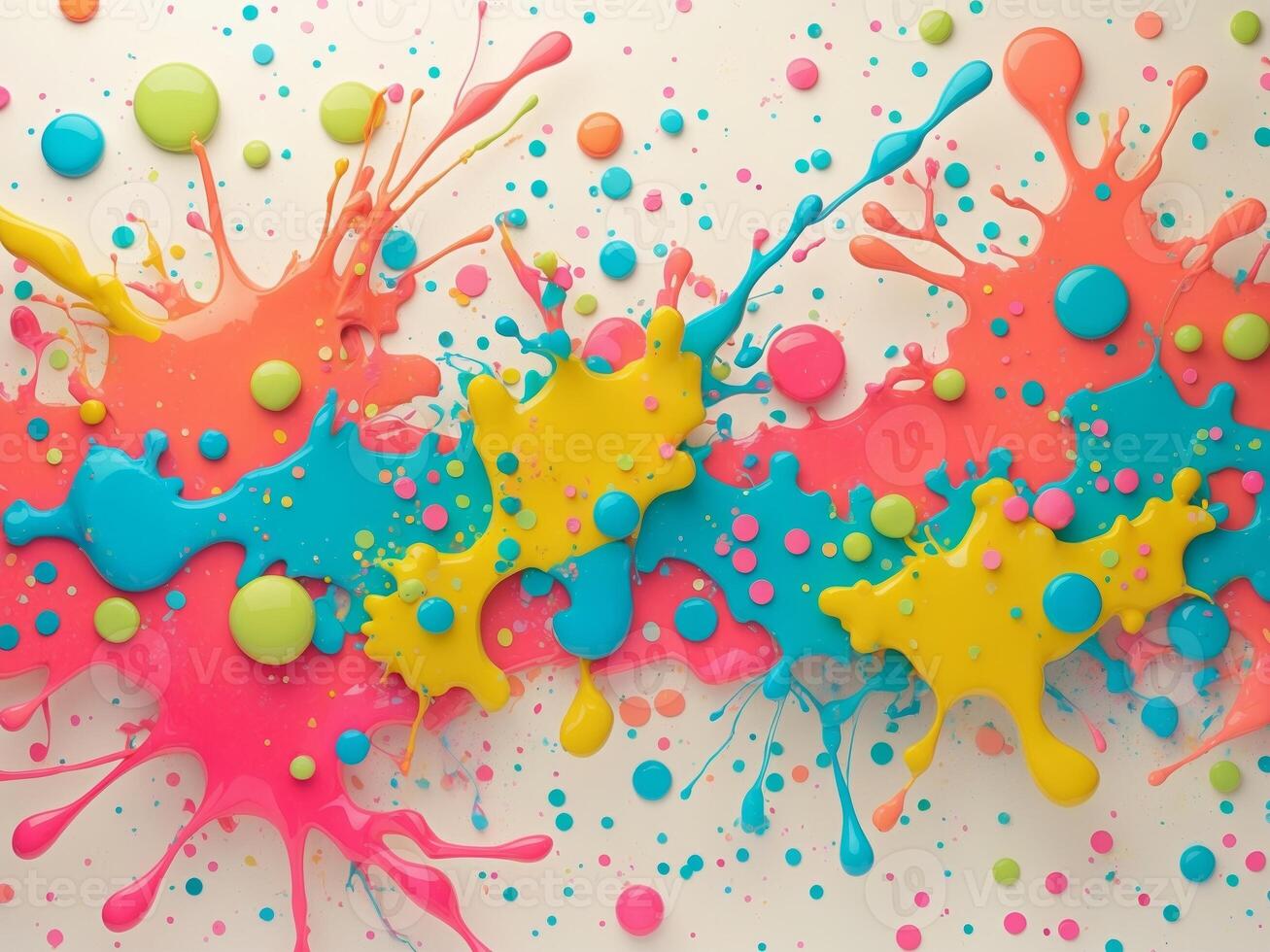 This is a Colorful Abstract Background with Creative Splashes and Dots All Around It. photo
