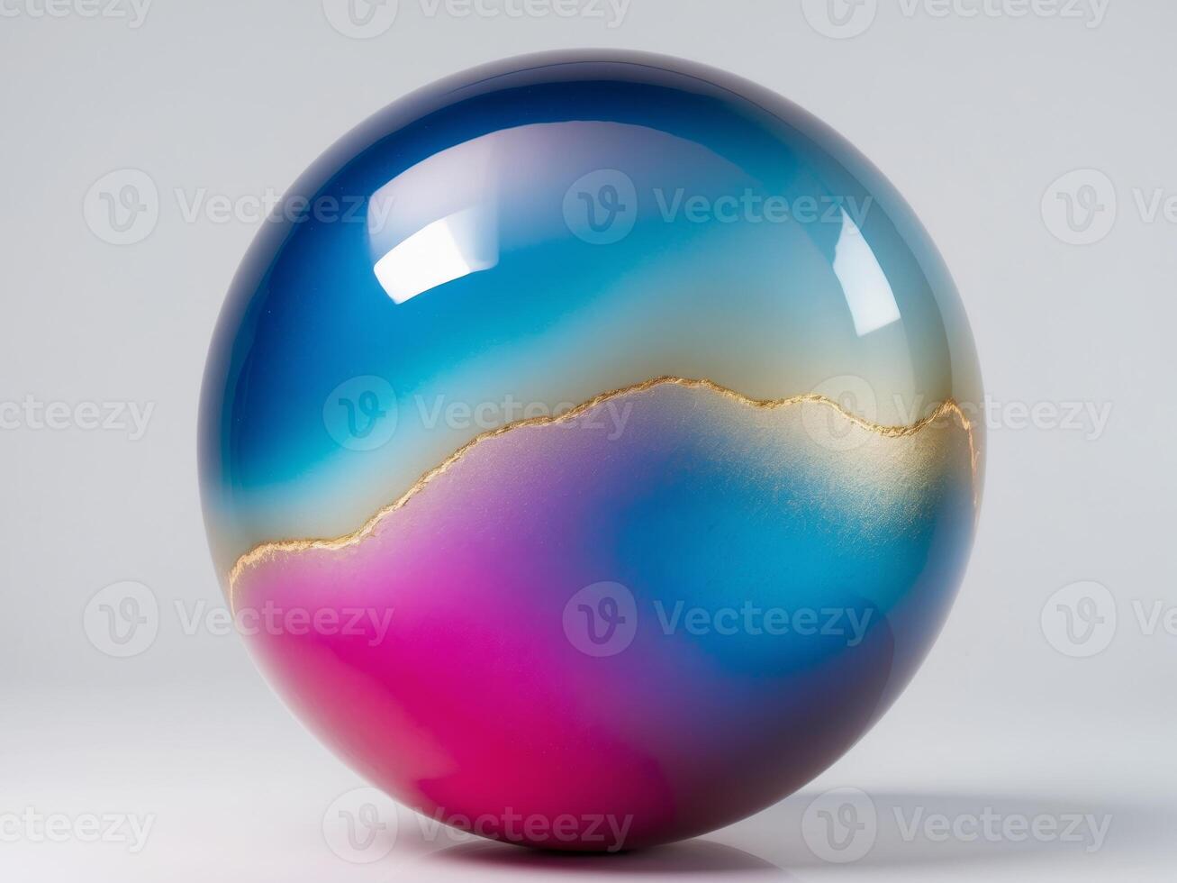 An Elegant and Glossy Sphere Featuring a Subtle Yet Striking Color Gradient Effect photo