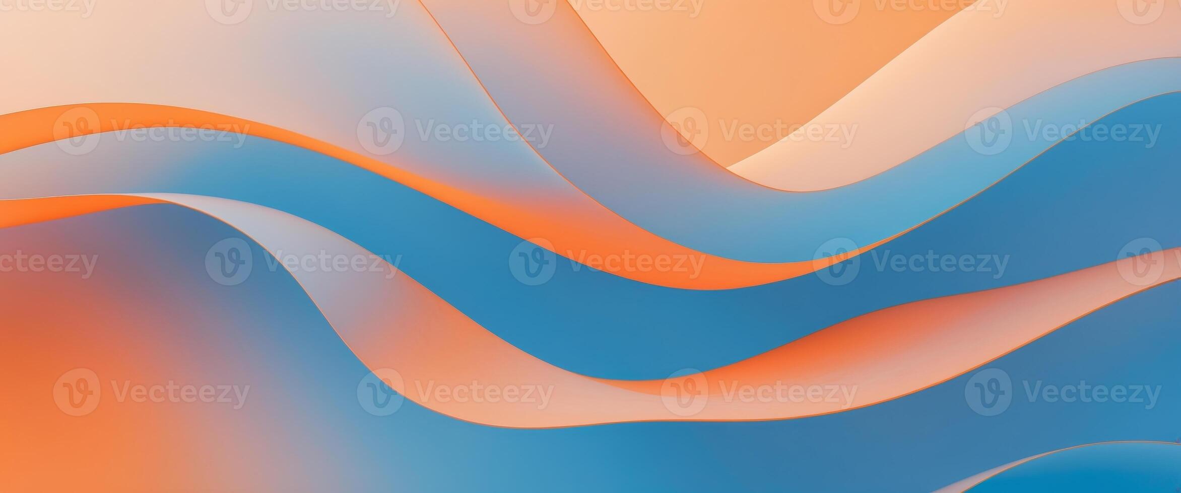 Abstract Wavy Background with Orange and Blue Gradient. photo