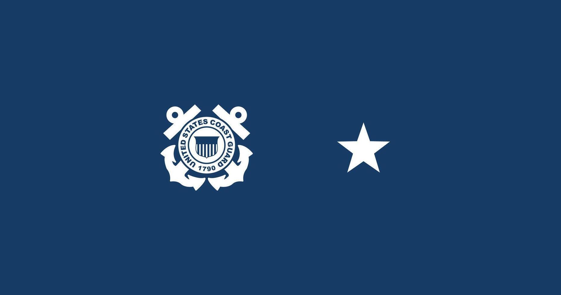 United States Coast Guard Rear Admiral Lower Half Flag Illustration Premium Quality vector