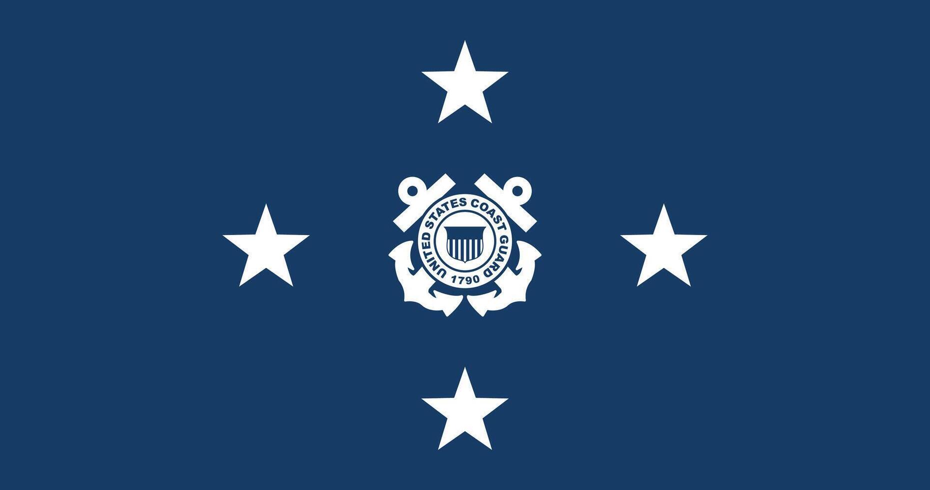 United States Coast Guard Admiral Flag Illustration Premium Quality vector