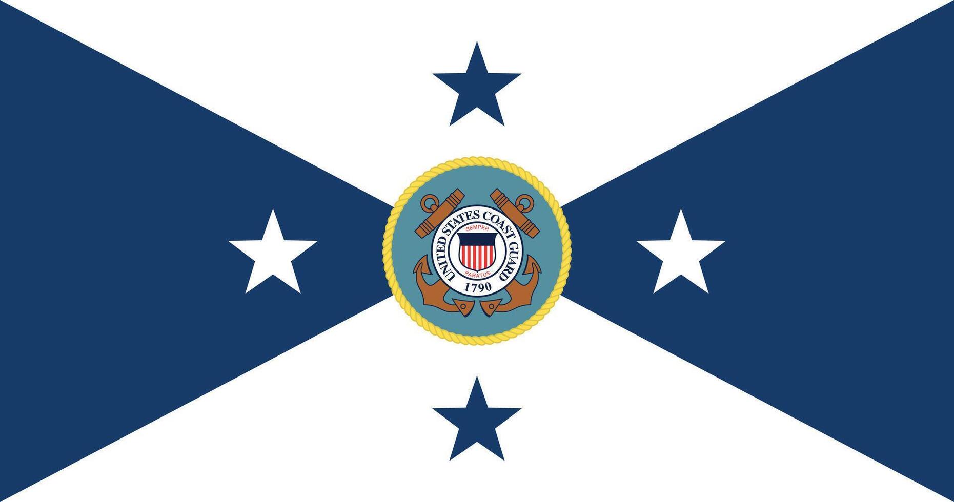 Vice Commandant of the USCG Flag Illustration Premium Quality vector