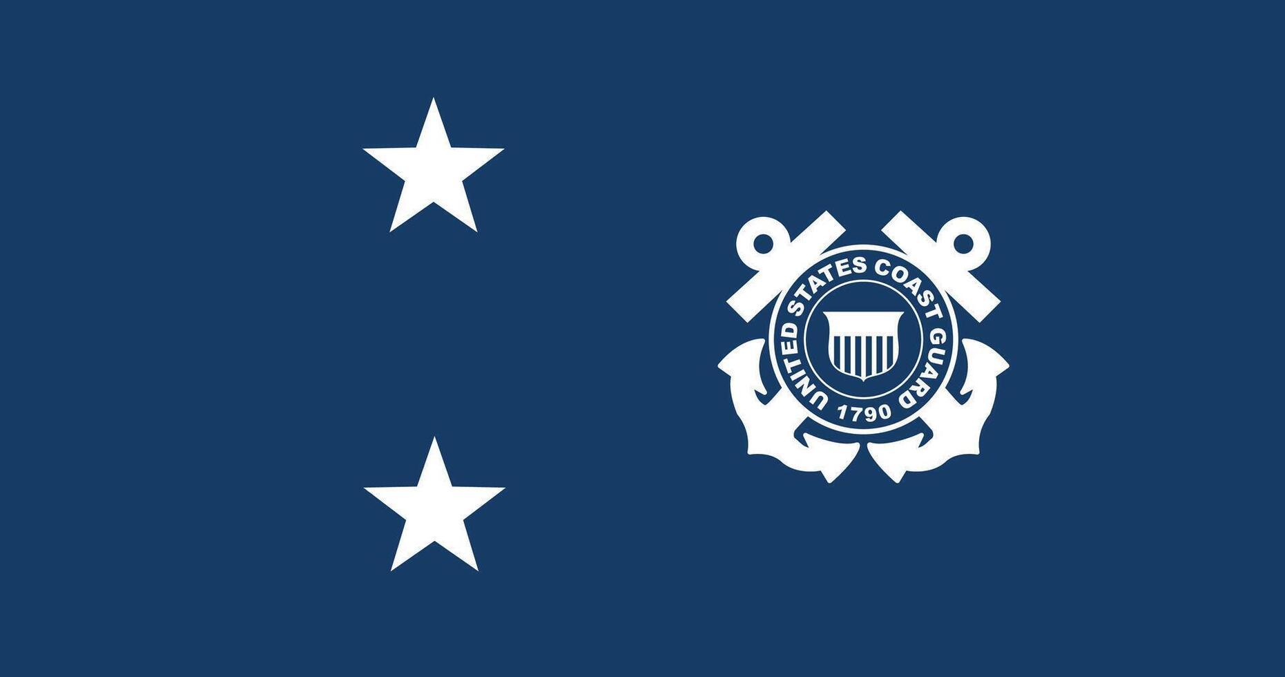 United States Coast Guard Rear Admiral Flag Illustration Premium Quality vector