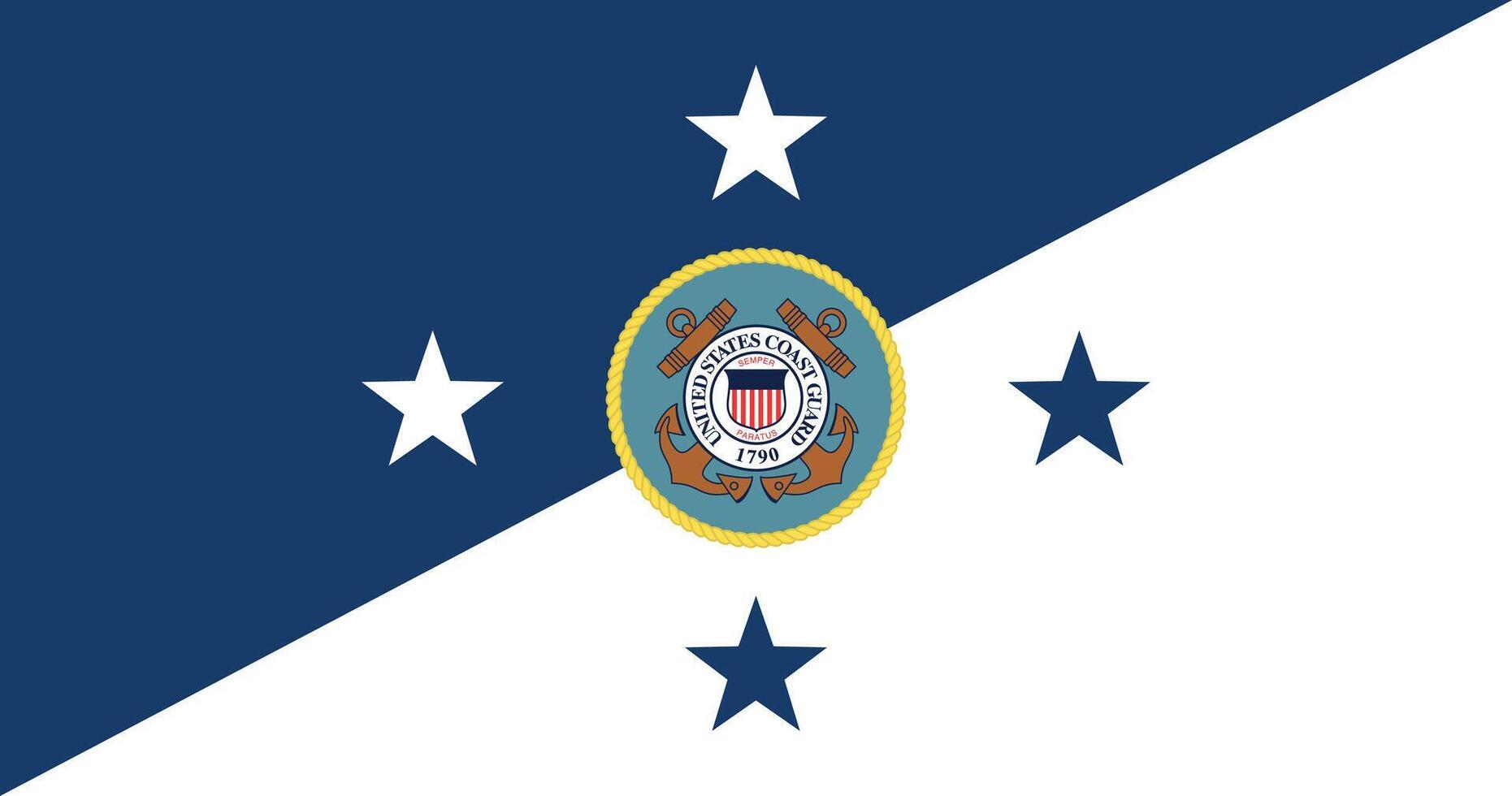 Commandant of the United States Coast Guard Flag Illustration Premium Quality vector