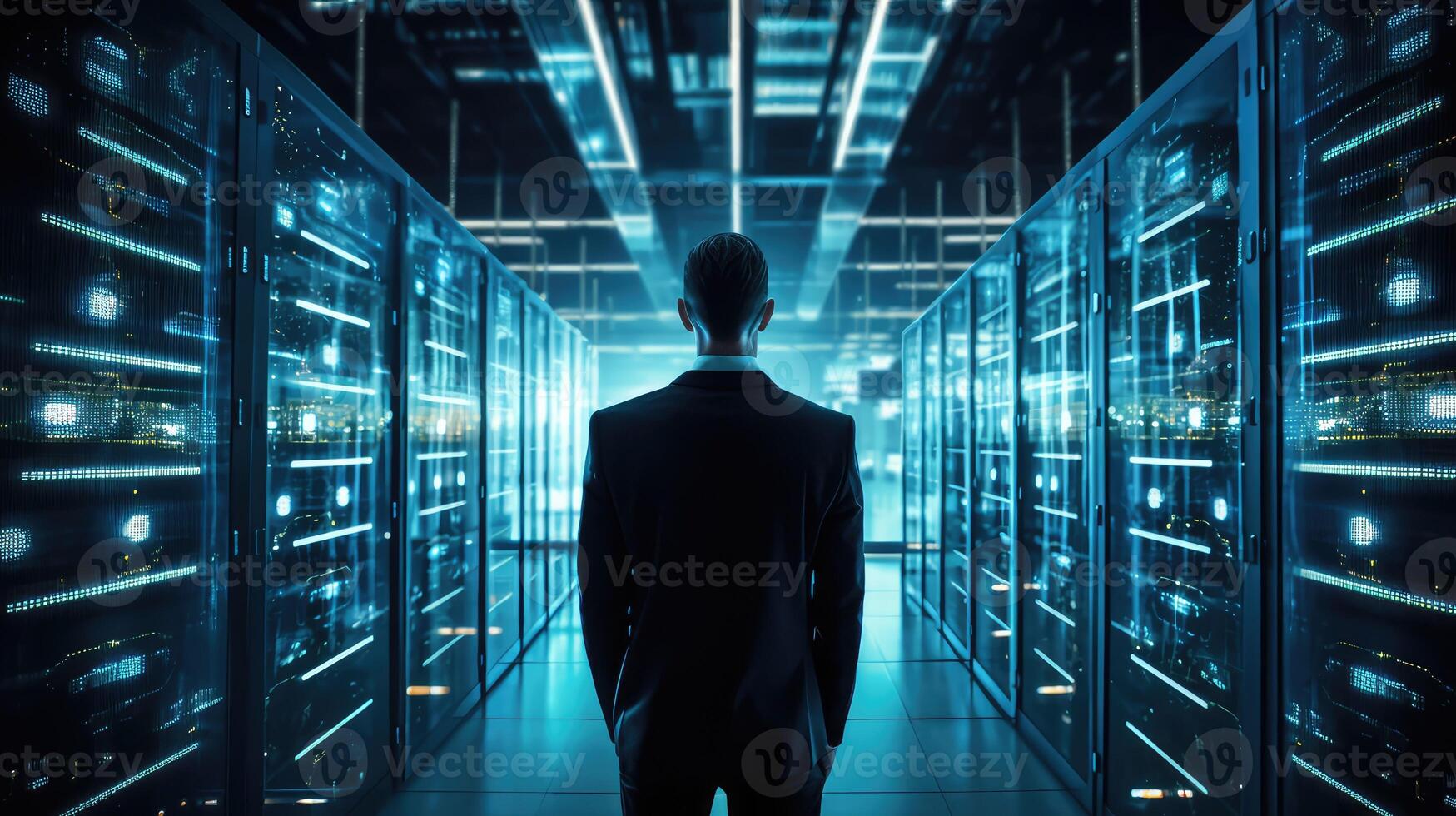 facility data center man photo