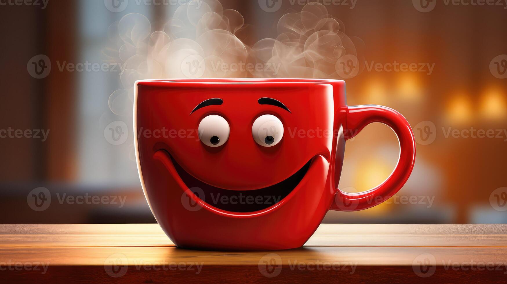 smiley cartoon coffee mug photo