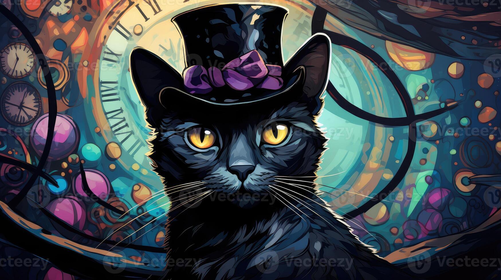 style black cat illustration photo