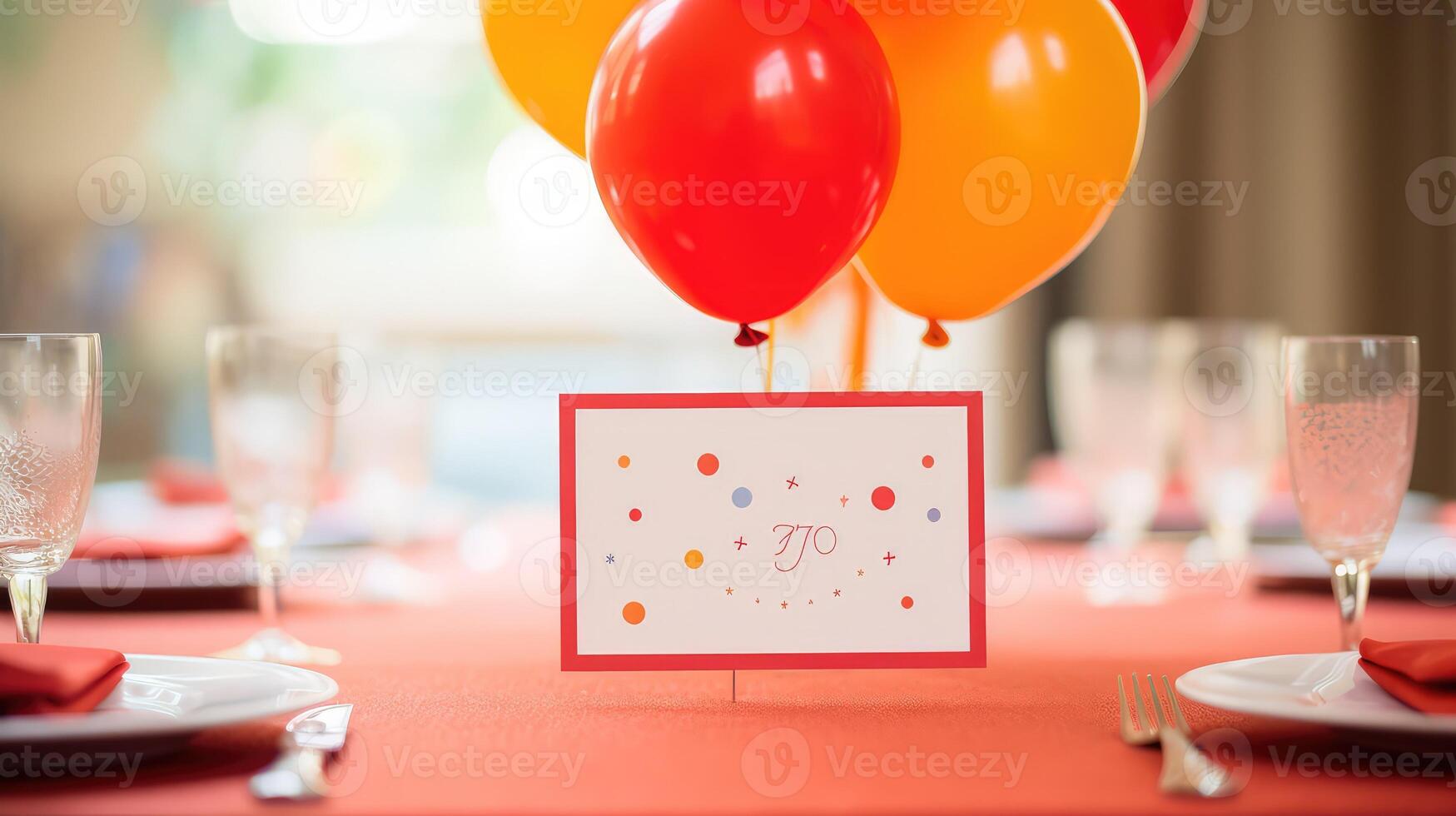 balloons table card photo