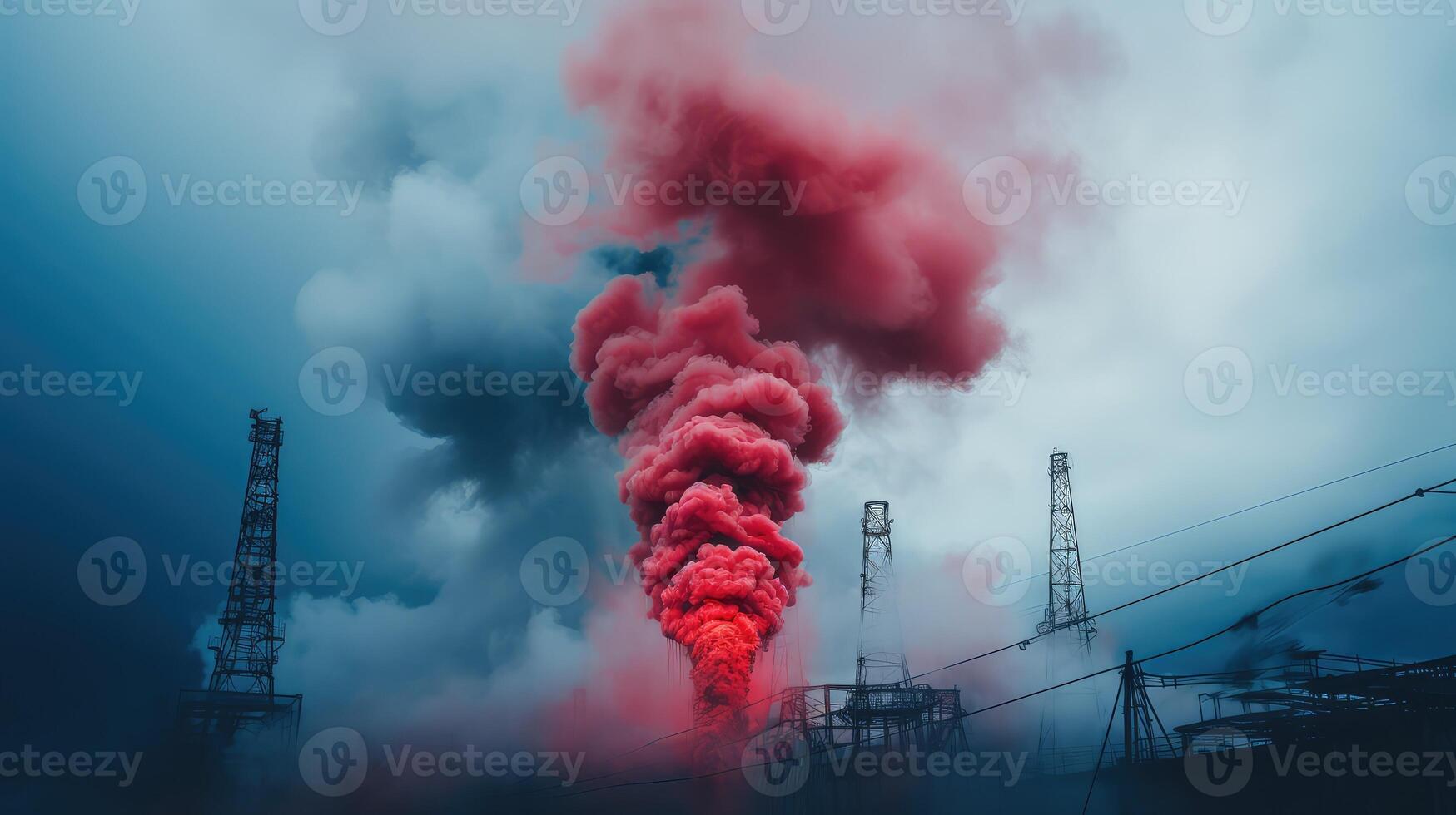 backdrop red and blue smoke photo