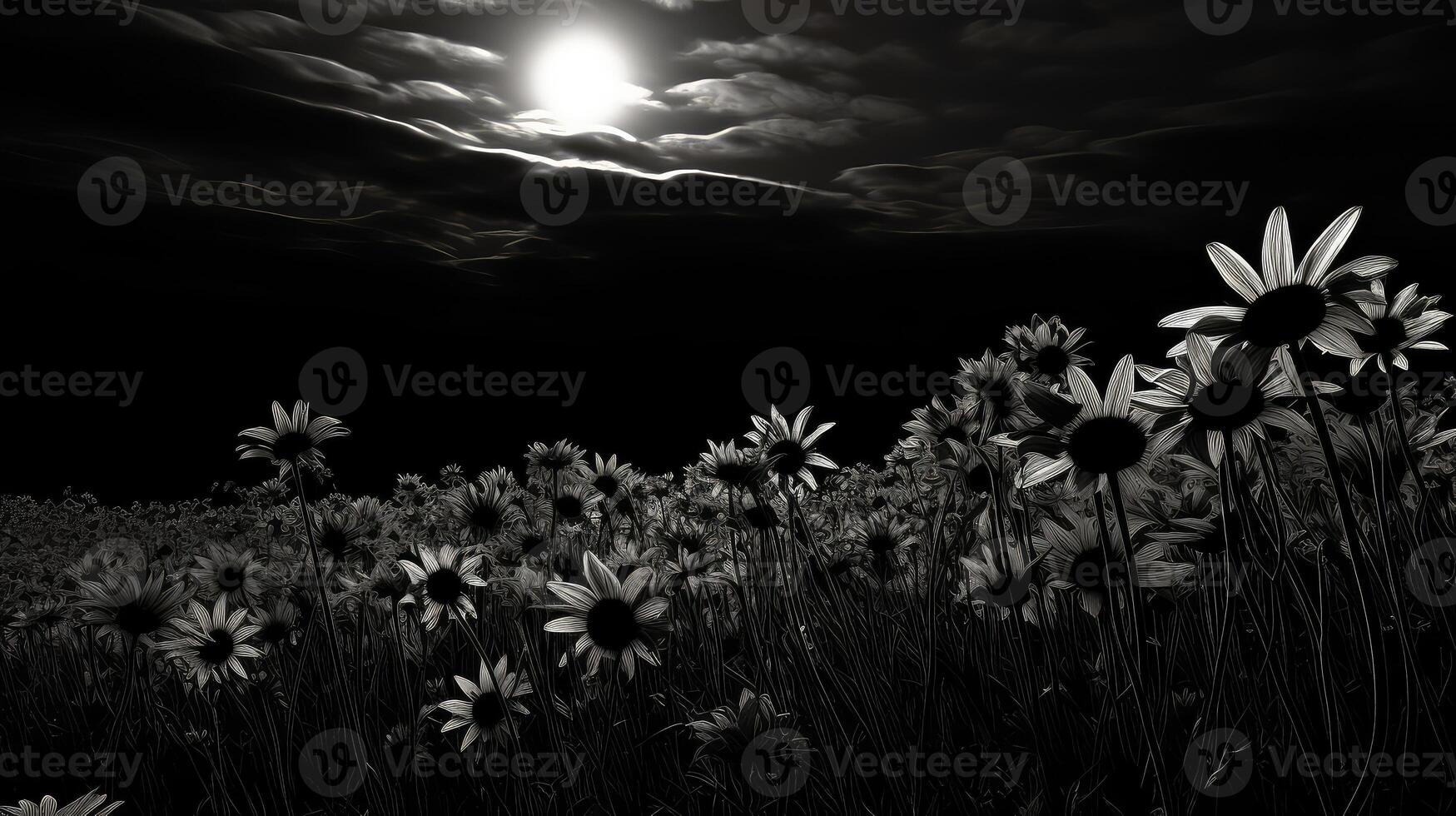 elegance black and white flowers photo